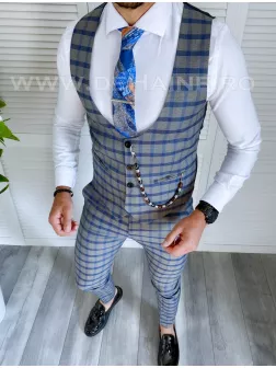 Compleu barbati in carouri Vesta + Pantaloni A3943 3-5 E 